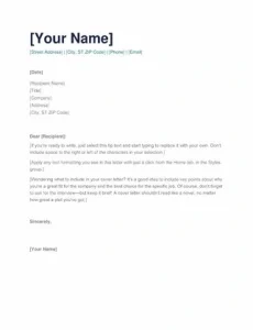 cover letter templates