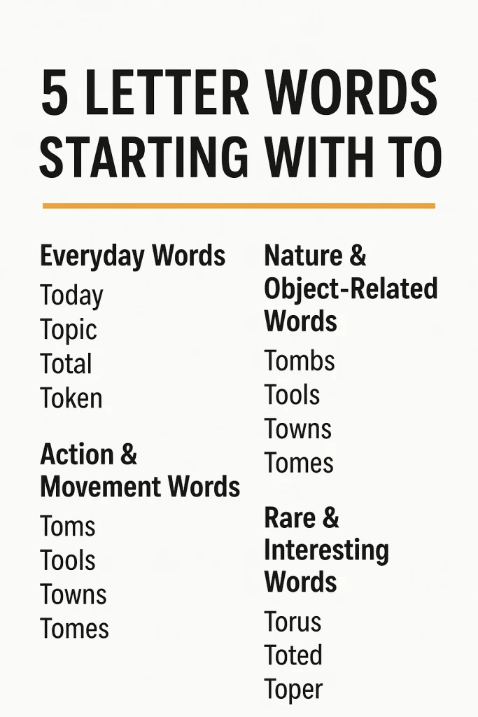 5 letter words starting with to